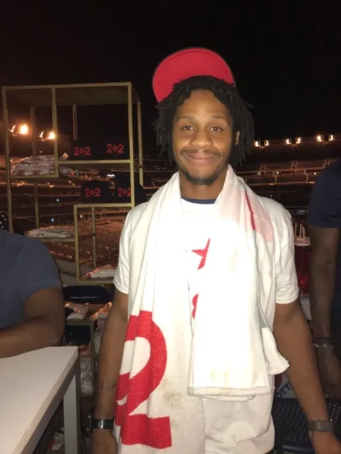 Player with his prizes